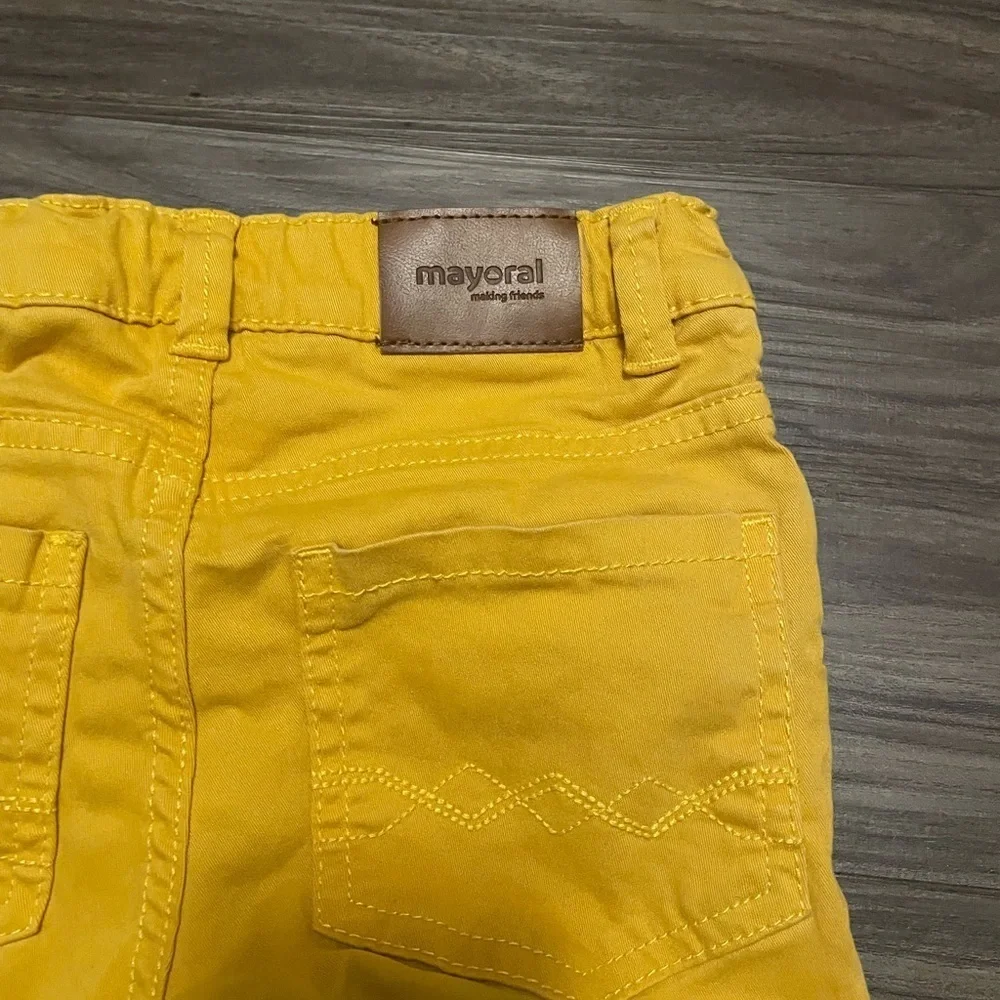 Mayoral Mustard Yellow Kids Slim Fit Casual Pants 24 months